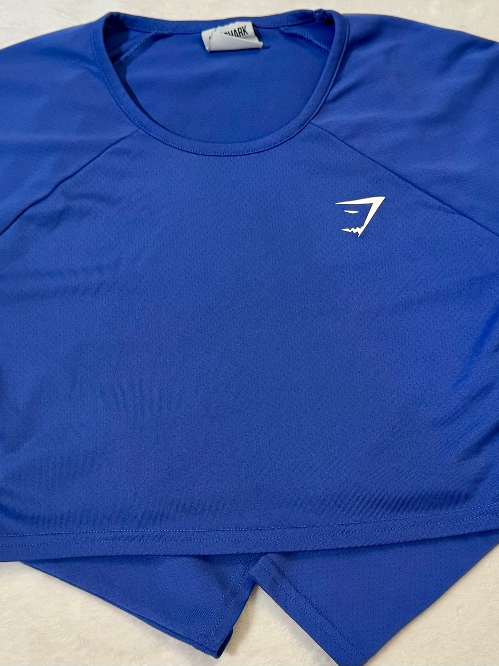 Gymshark Blue Women's Crop Top with White Logo